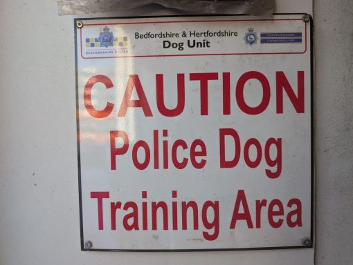 Bedfordshire Police Dog Training Sign